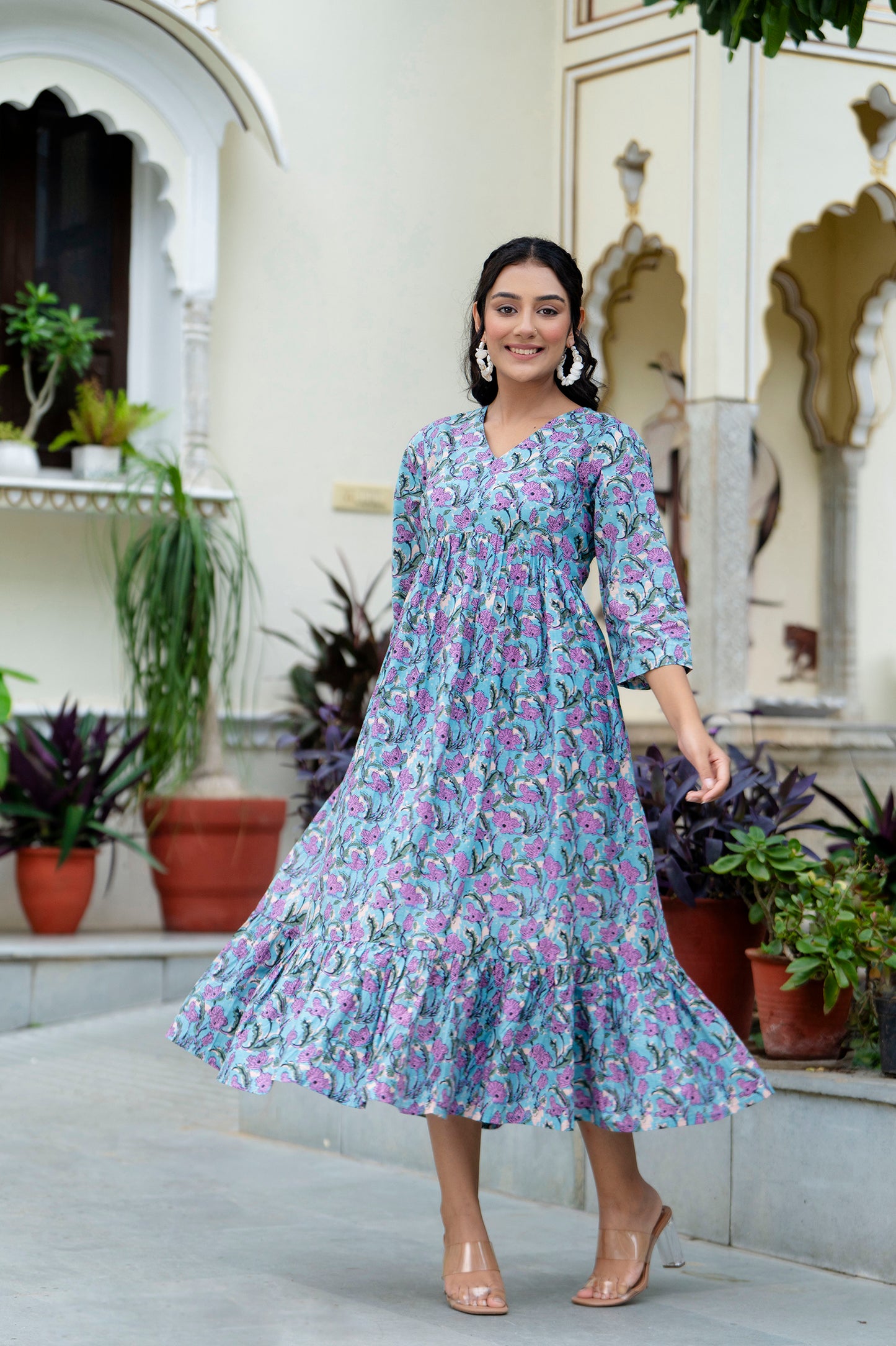 Persian Blue Paisley Print kurta