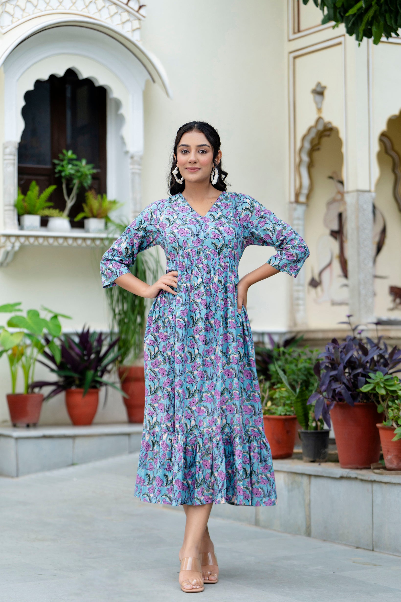 Persian Blue Paisley Print kurta