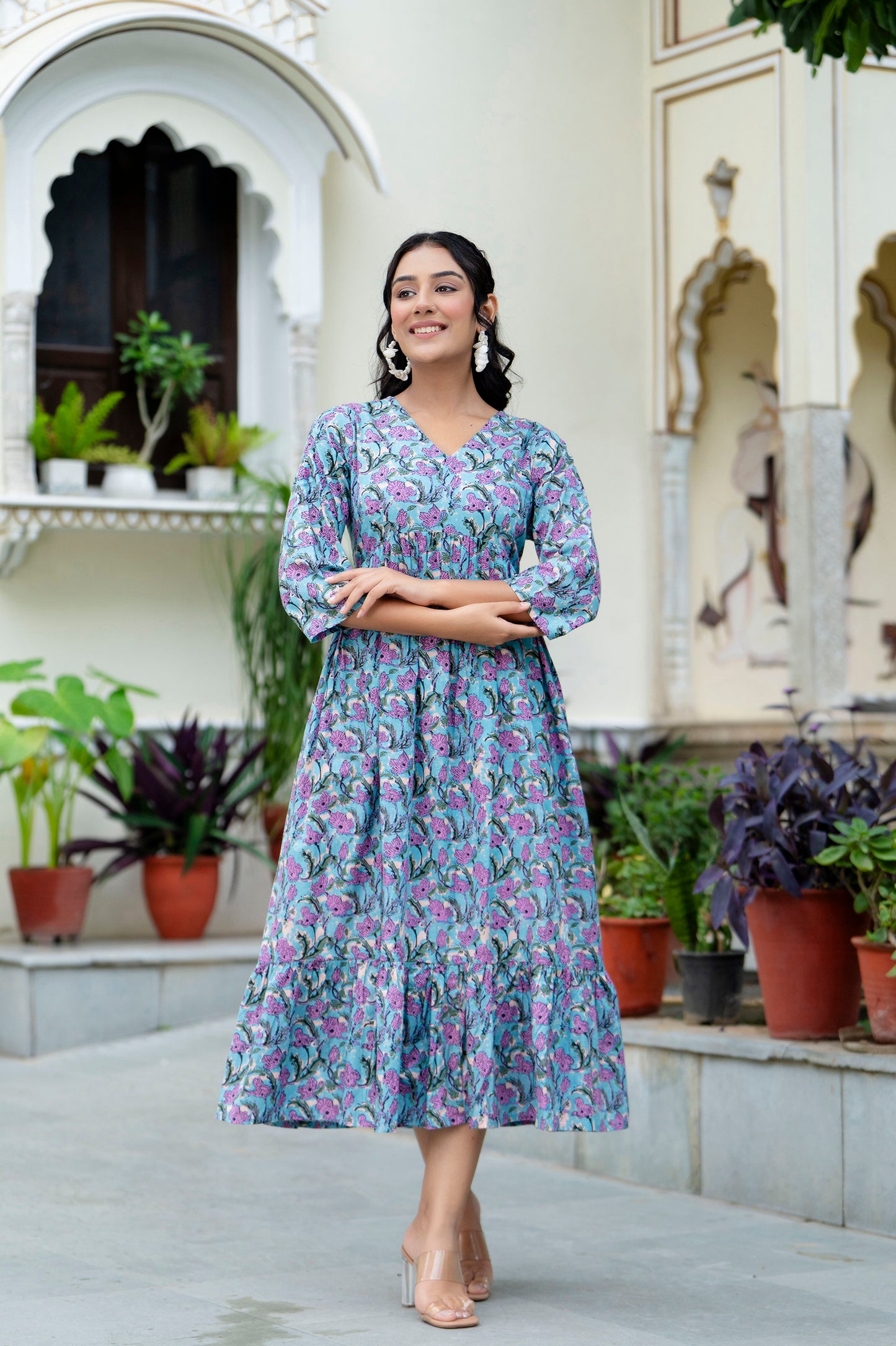 Persian Blue Paisley Print kurta