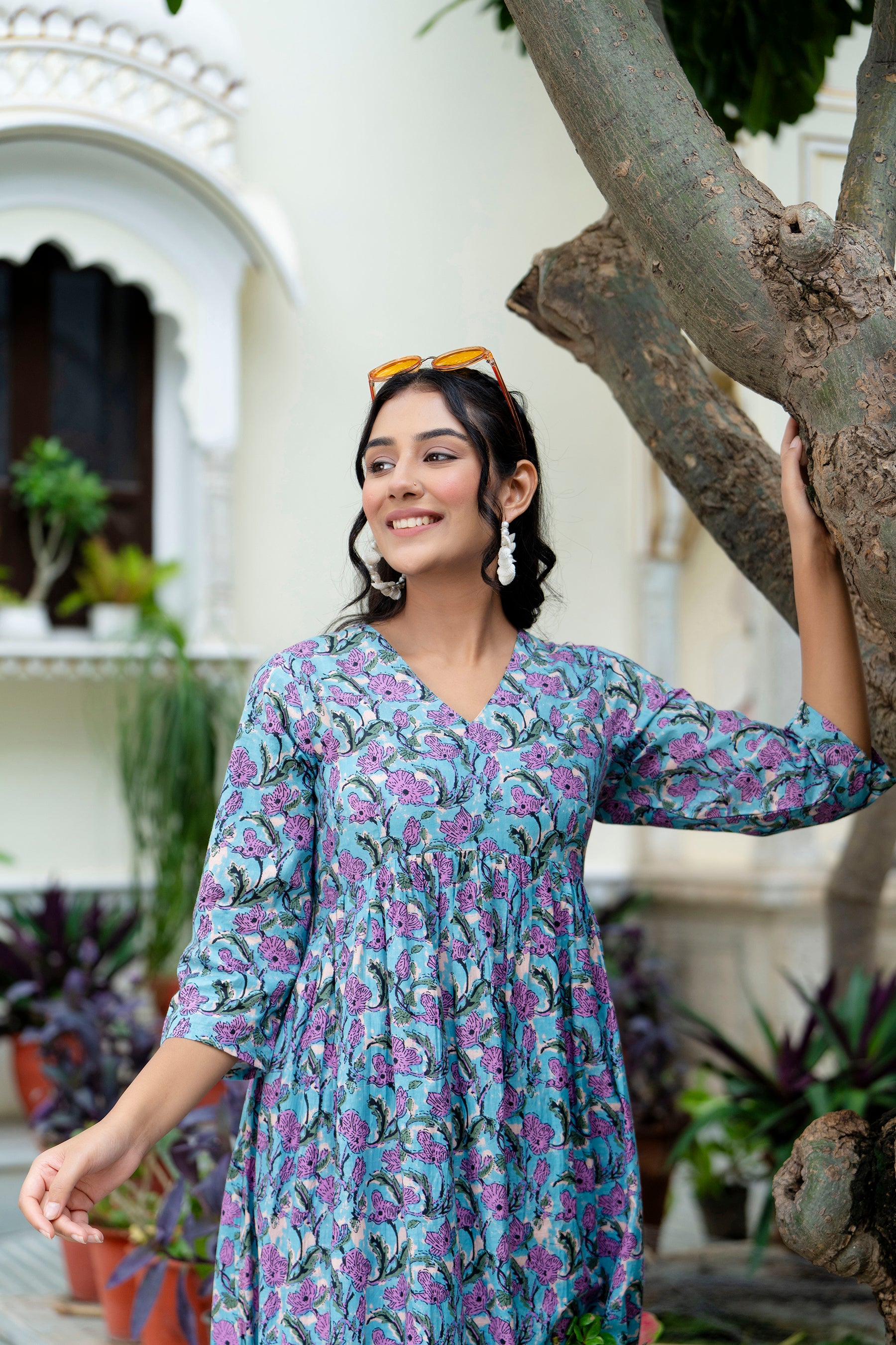 Persian Blue Paisley Print kurta