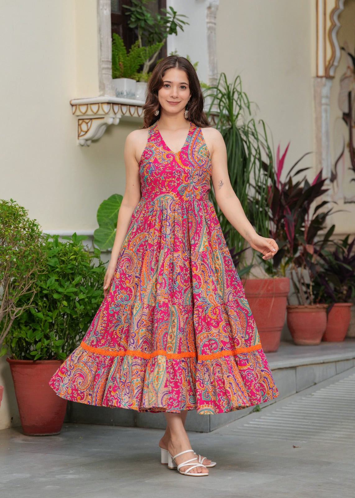 Peacock Feather Ethnic Dress