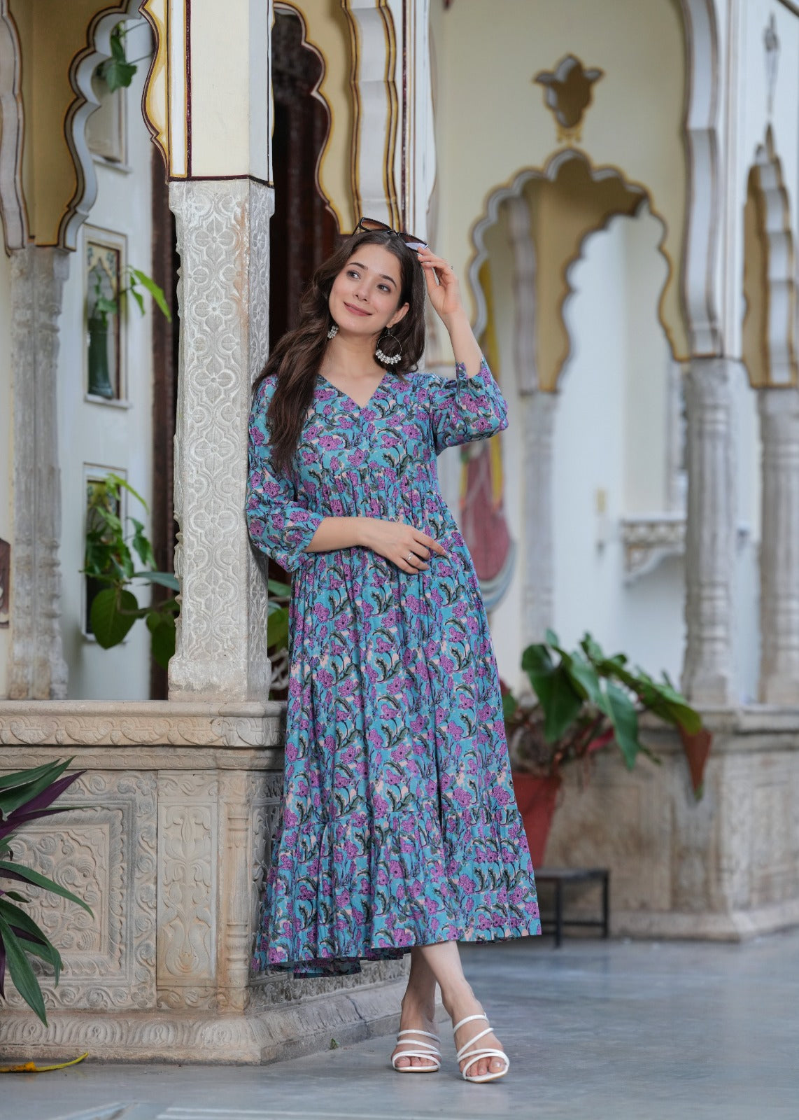 Persian Blue Paisley Print kurta