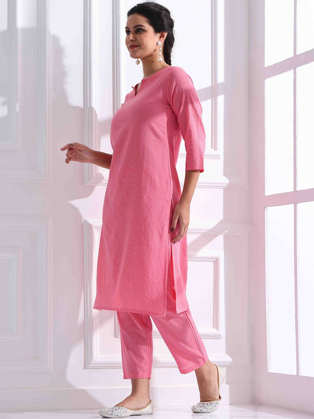 Soft Pastel pink  Kurti Set